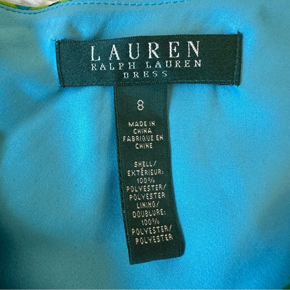 Ralph Lauren Women’s Floral Blue Green Sleeveless Dress Size: 8 - Picture 5 of 8